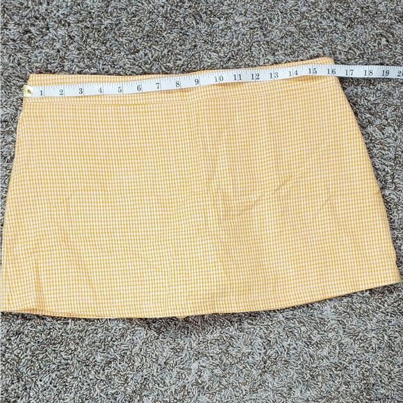 Free People Orange & White Checked Skort - Picture 4 of 7